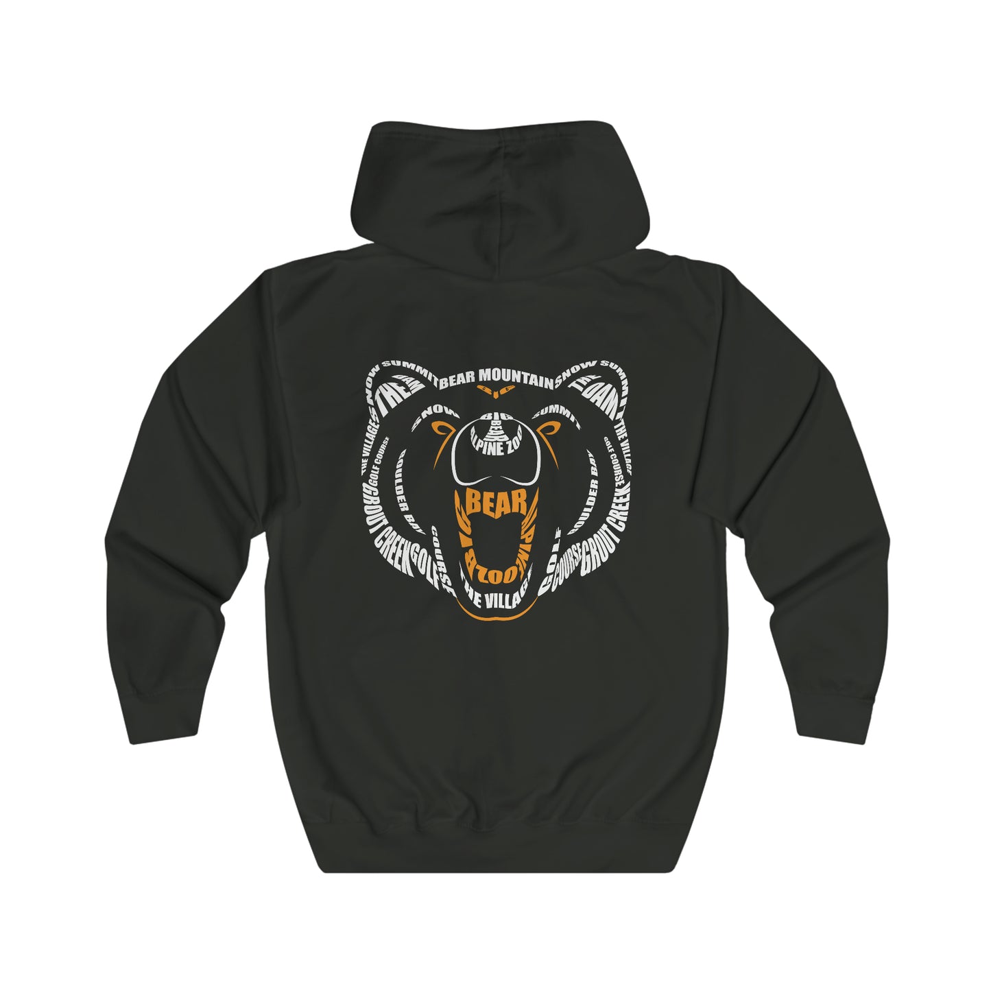 Bear Typography Zip Up-Jacket