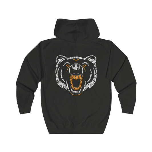 Bear Typography Zip Up-Jacket