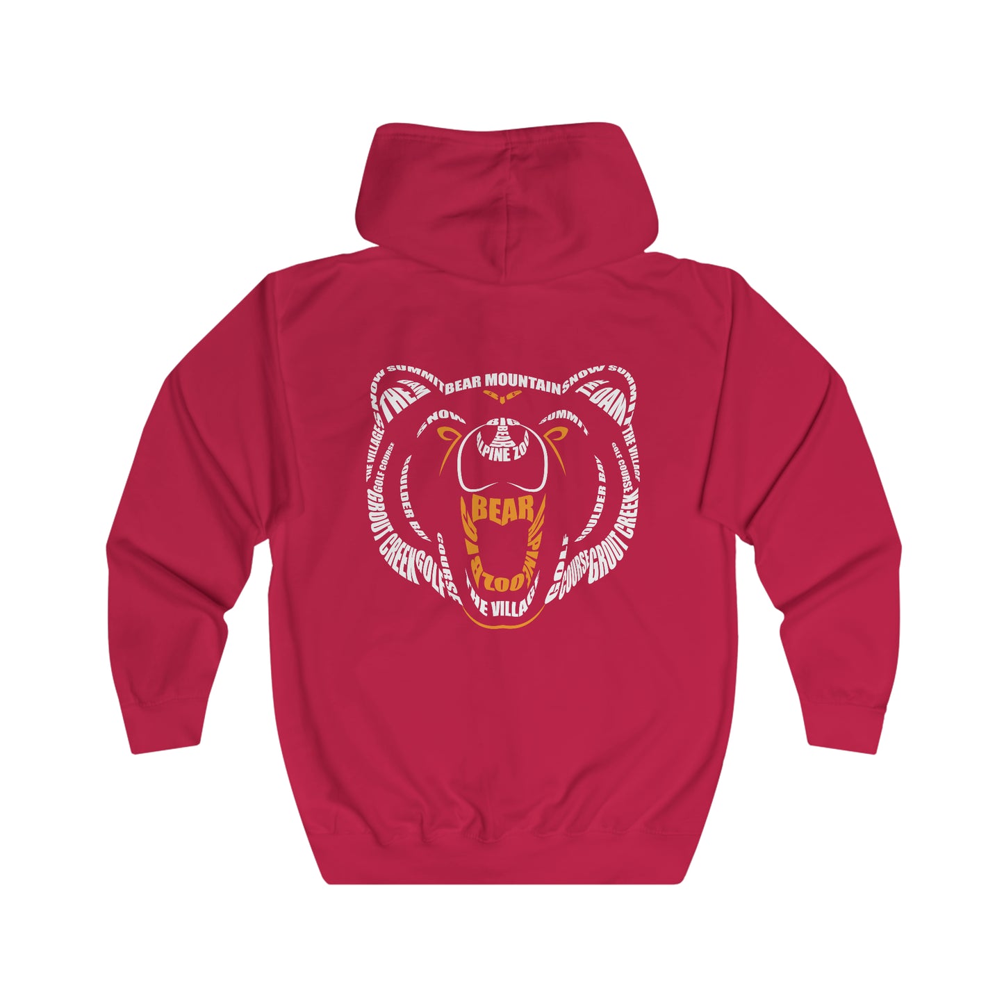 Bear Typography Zip Up-Jacket