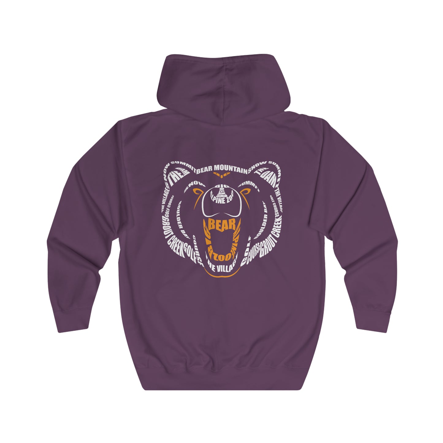 Bear Typography Zip Up-Jacket