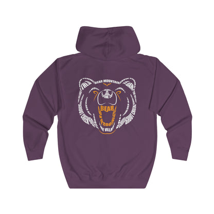 Bear Typography Zip Up-Jacket