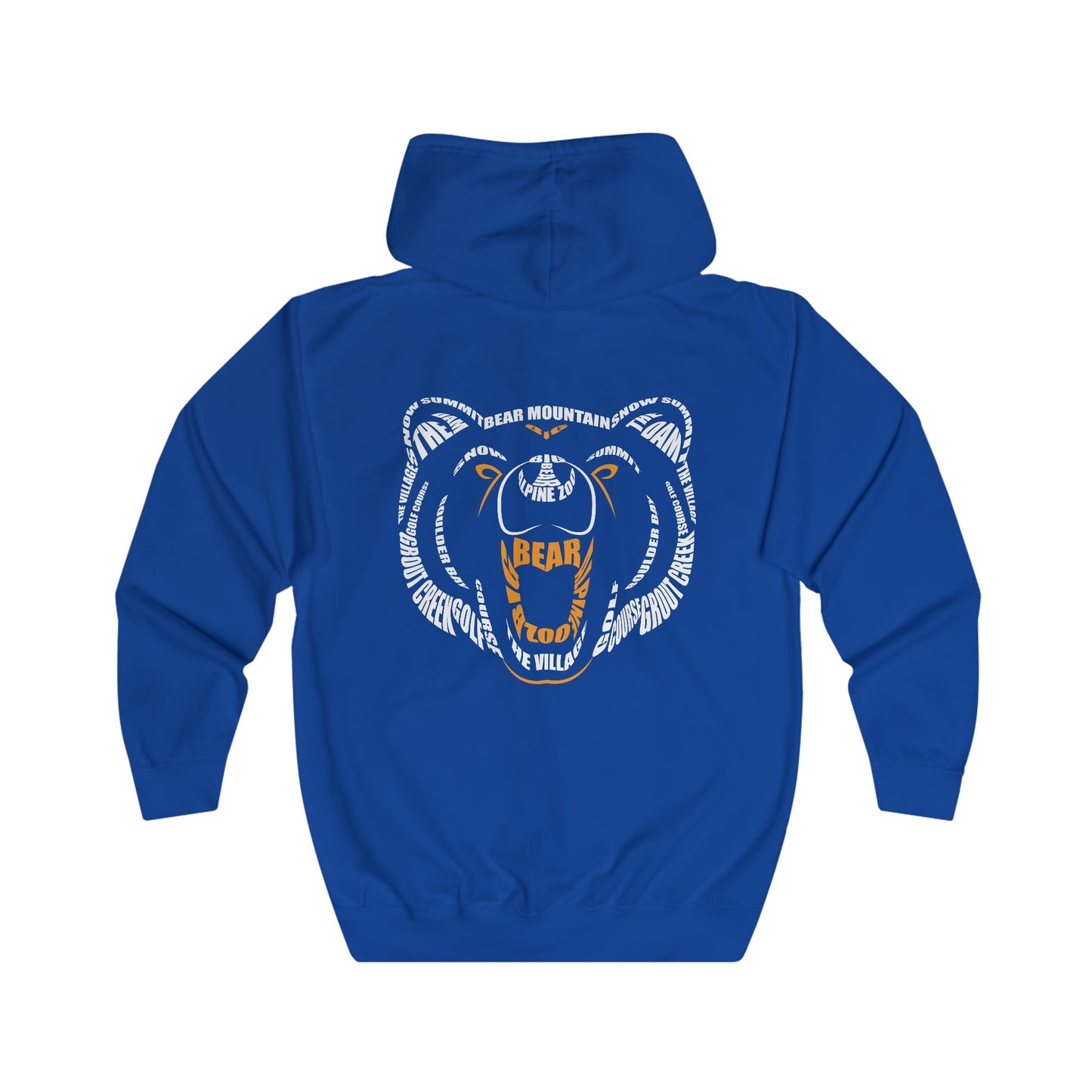 Bear Typography Zip Up-Jacket