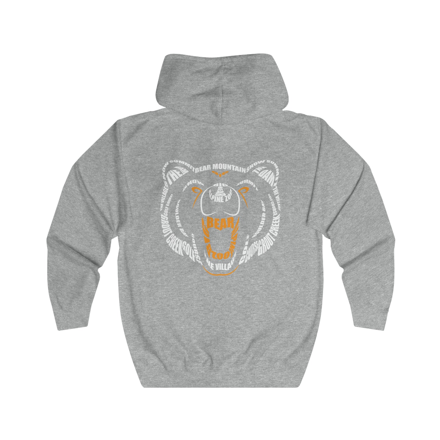 Bear Typography Zip Up-Jacket