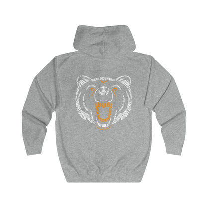 Bear Typography Zip Up-Jacket