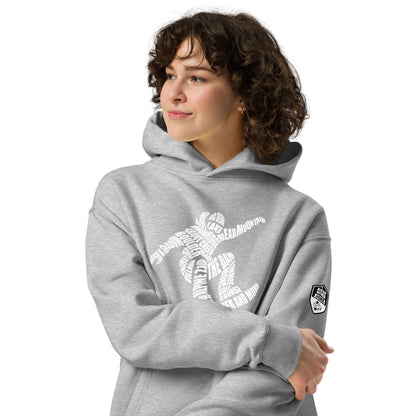 Oversized Snowboarder Typography Hoodie