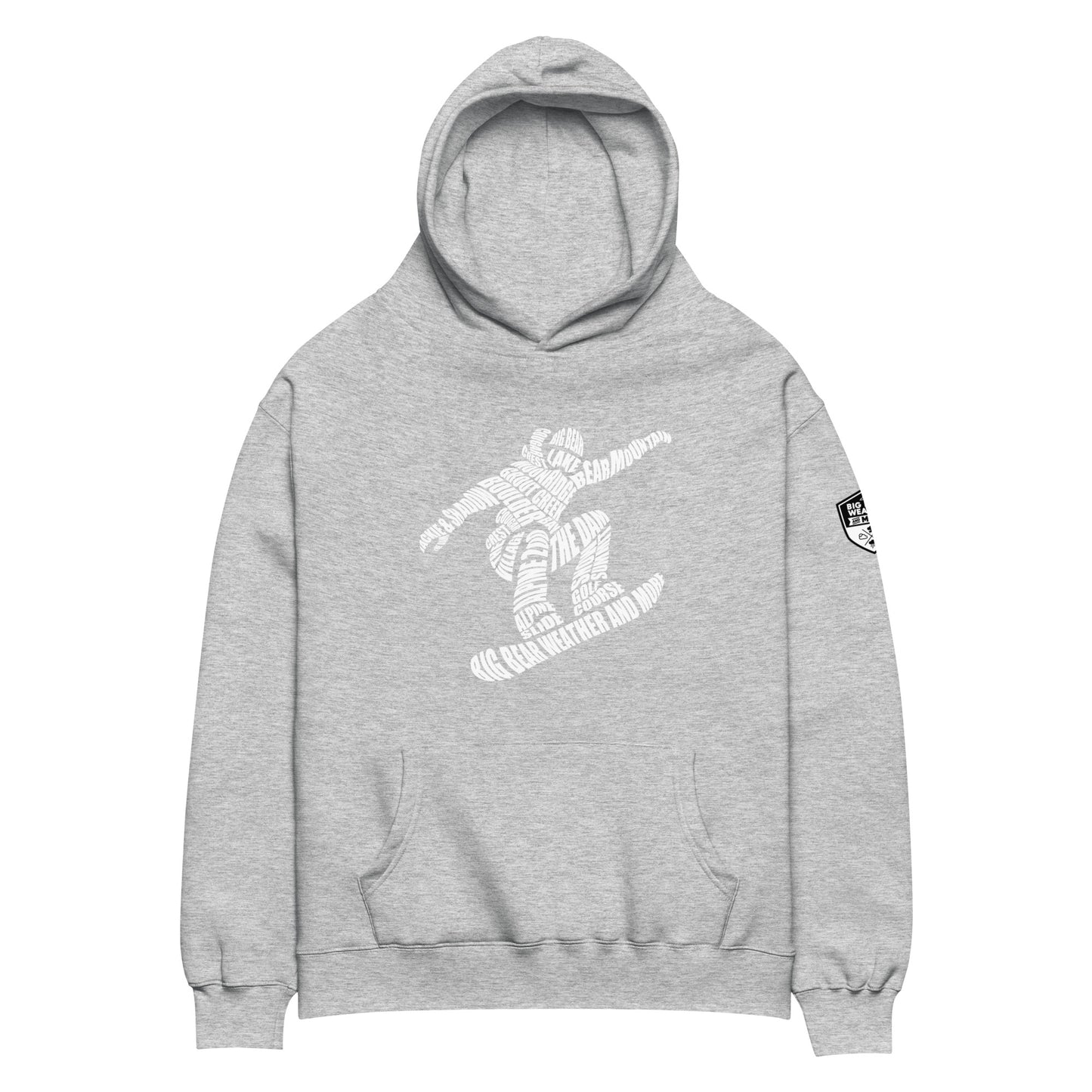 Oversized Snowboarder Typography Hoodie