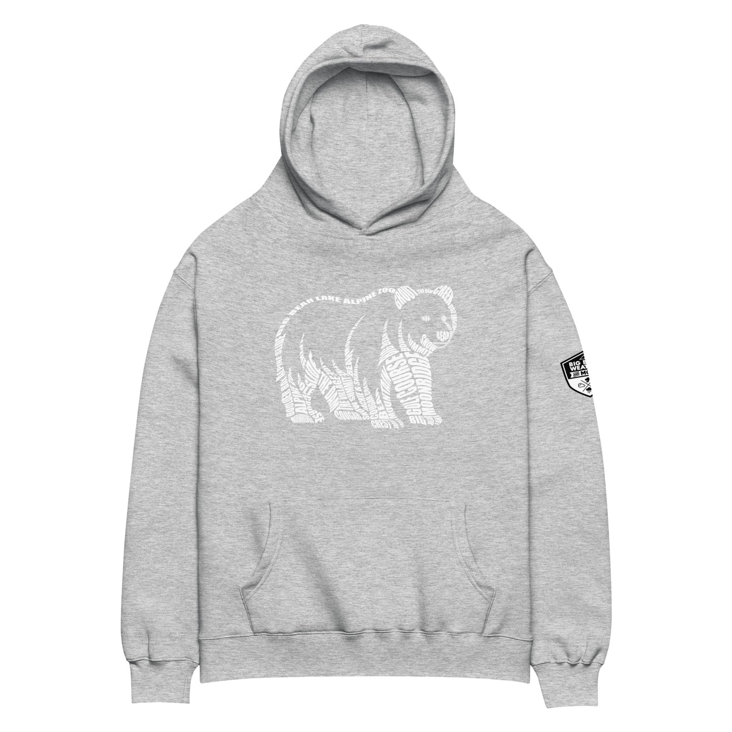 Oversized Bear Typography Hoodie