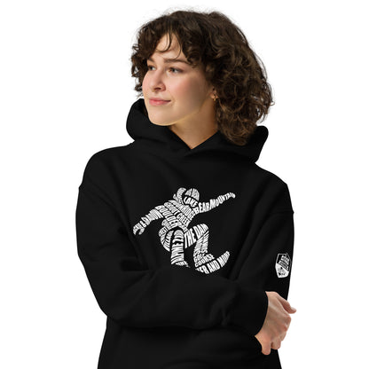 Oversized Snowboarder Typography Hoodie