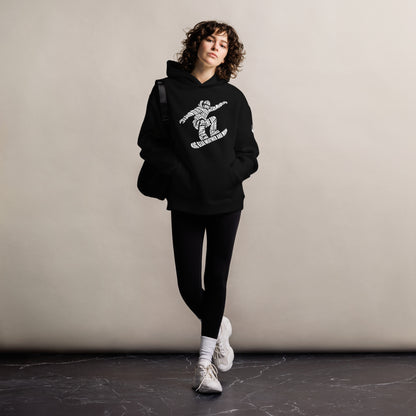 Oversized Snowboarder Typography Hoodie