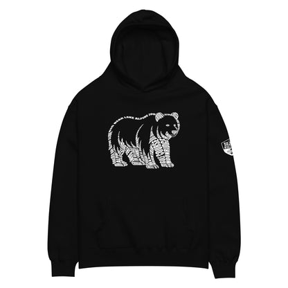 Oversized Bear Typography Hoodie