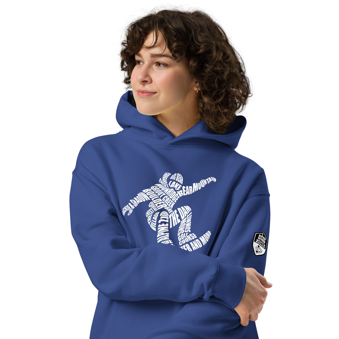 Oversized Snowboarder Typography Hoodie