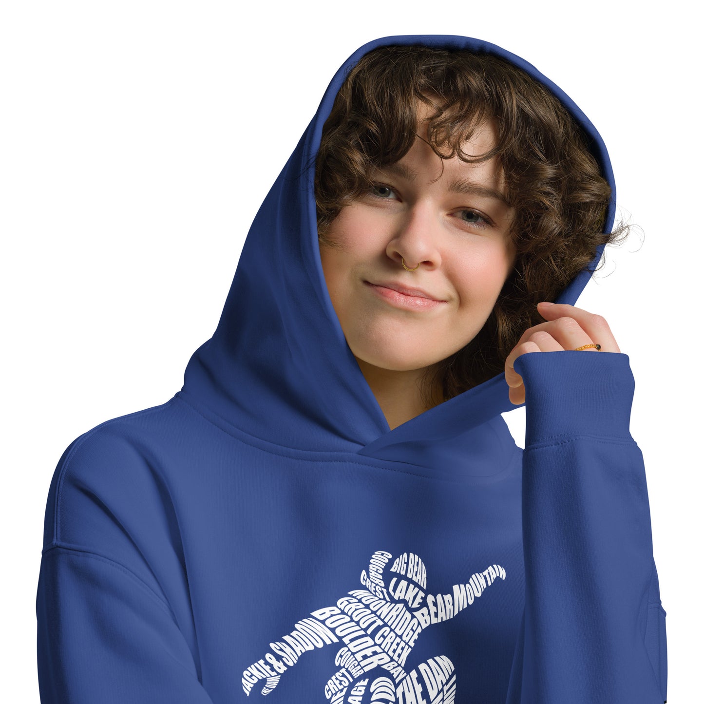 Oversized Snowboarder Typography Hoodie