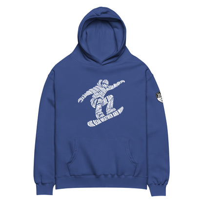 Oversized Snowboarder Typography Hoodie