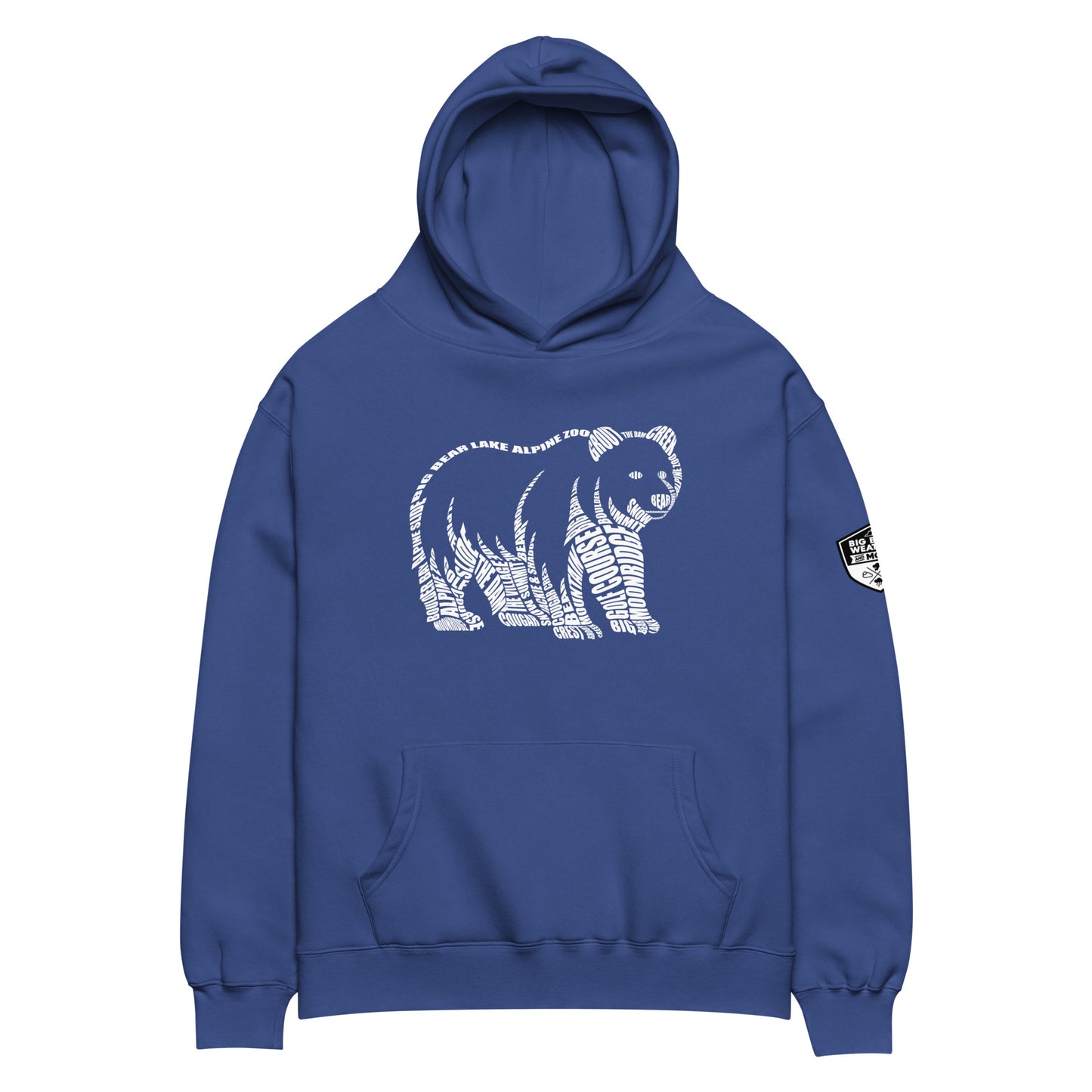 Oversized Bear Typography Hoodie