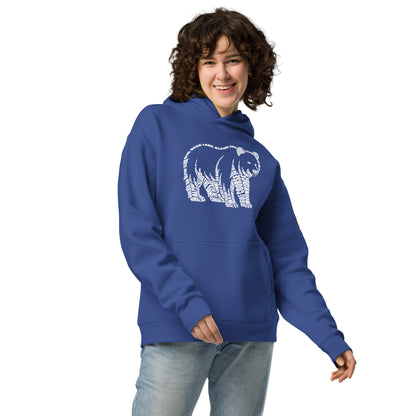 Oversized Bear Typography Hoodie