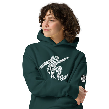 Oversized Snowboarder Typography Hoodie