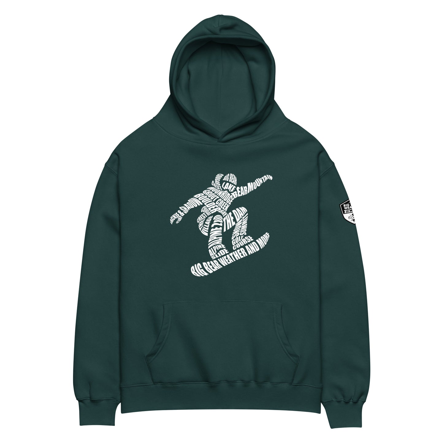 Oversized Snowboarder Typography Hoodie