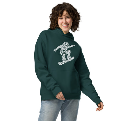 Oversized Snowboarder Typography Hoodie